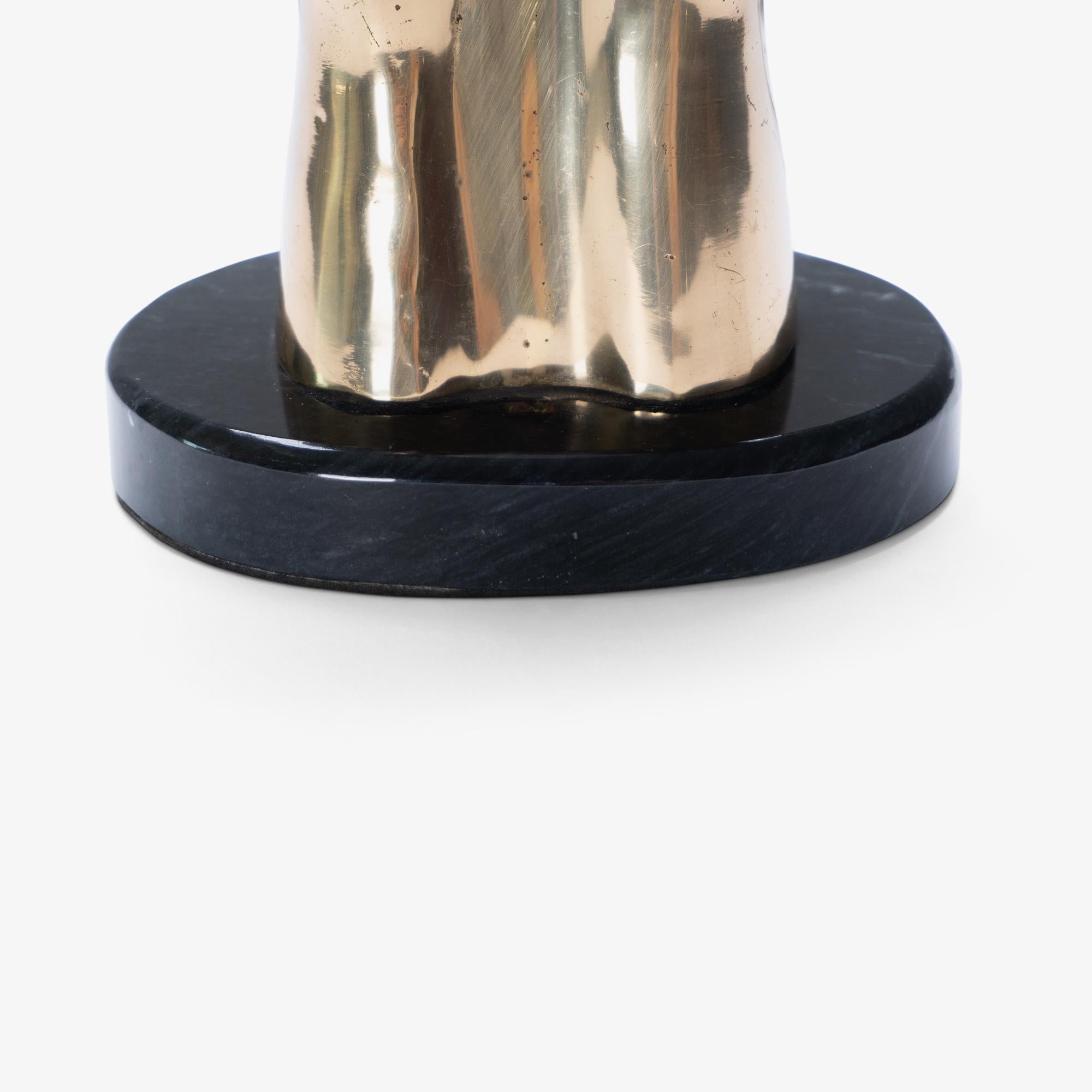 Mid-Century Brass & Marble Hands Accent Lamp 5