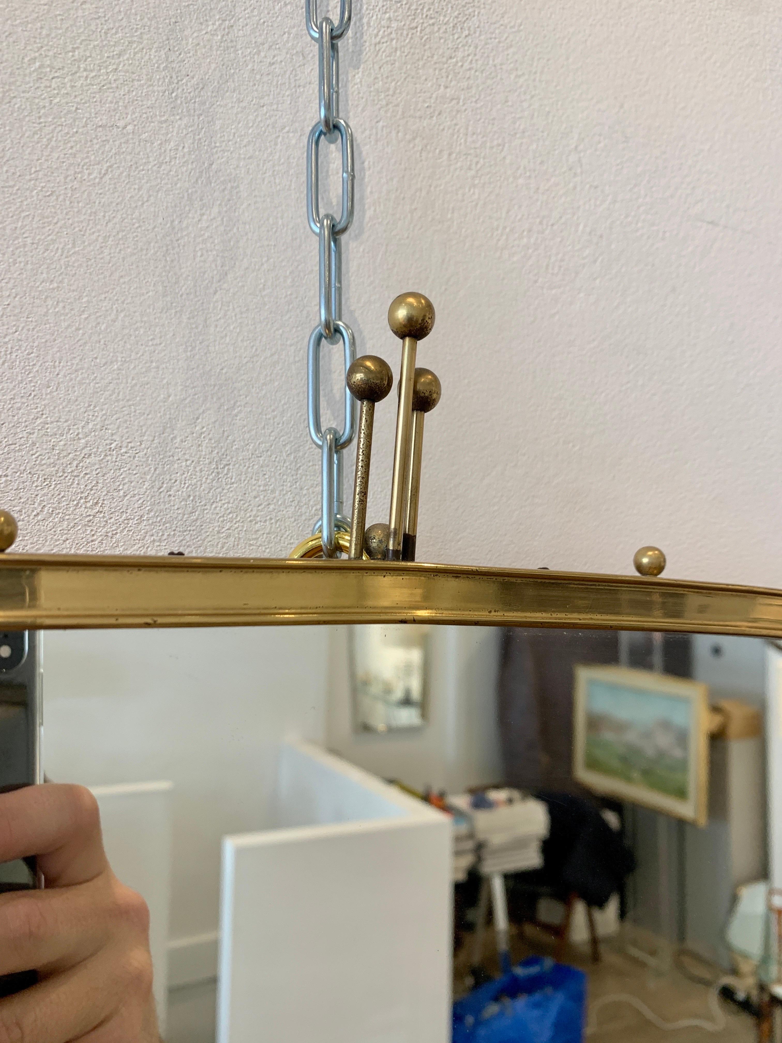 Mid Century Brass Mirror, Germany, 1950s In Good Condition In Brussels, BE