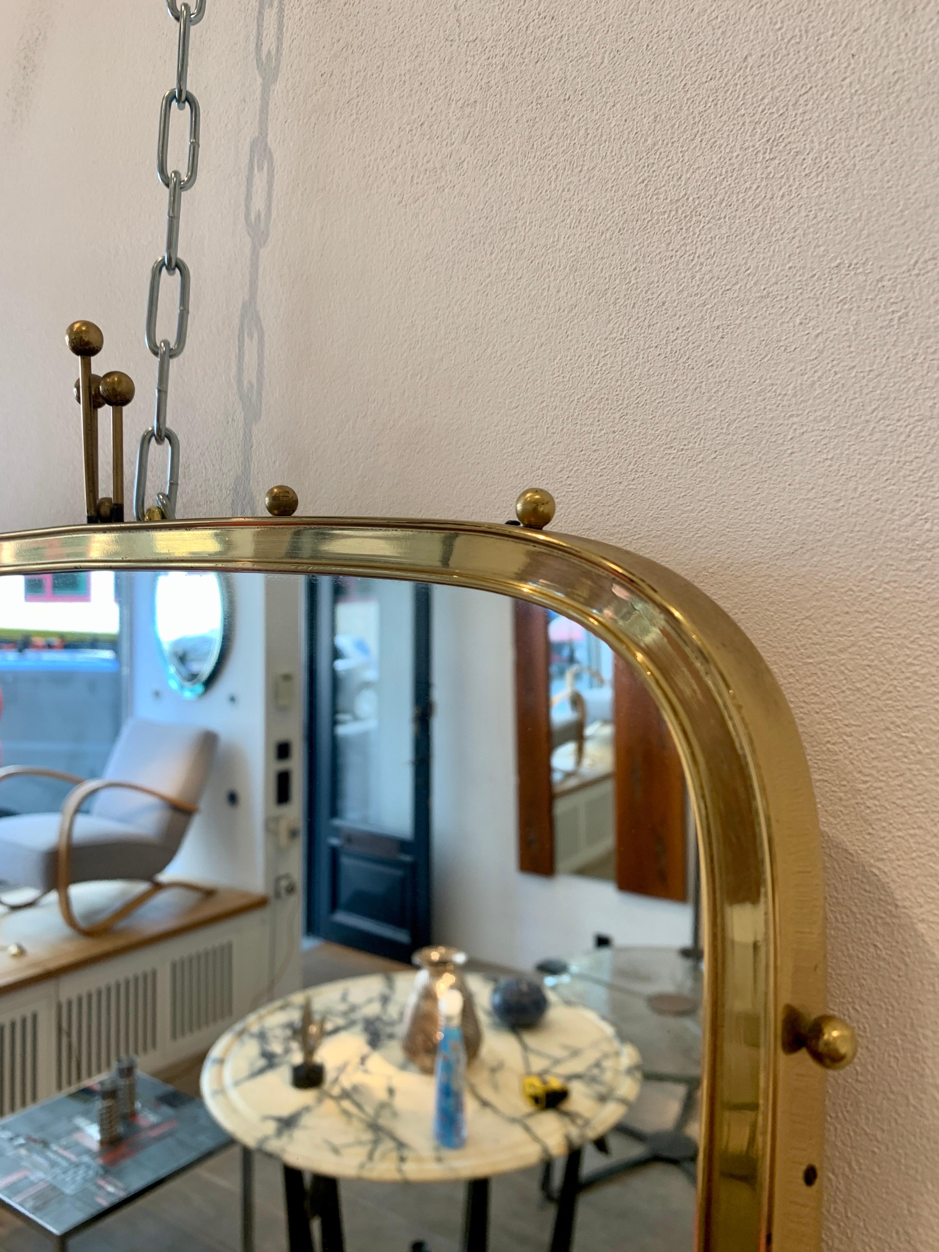 Mid-20th Century Mid Century Brass Mirror, Germany, 1950s