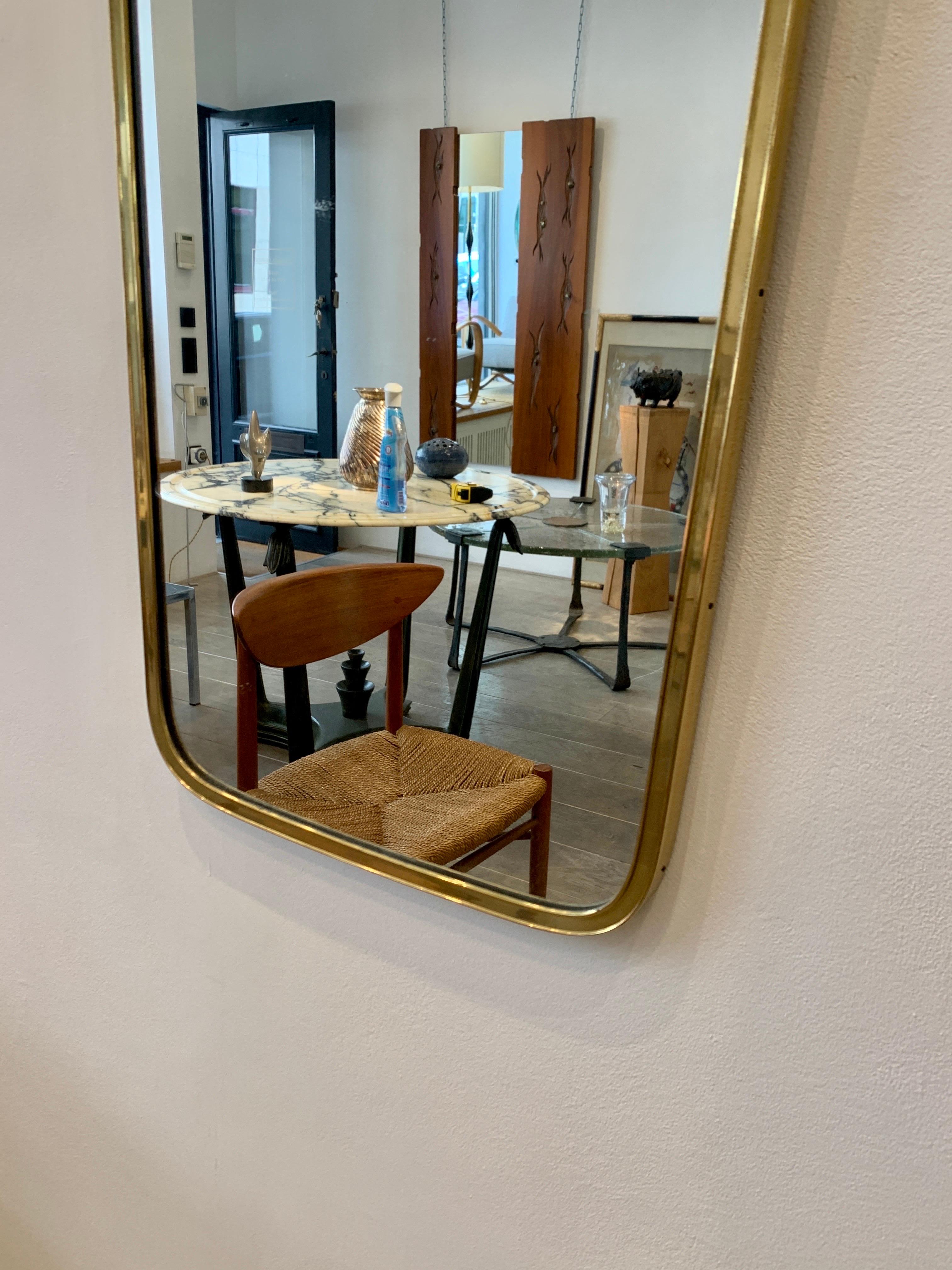 Mid Century Brass Mirror, Germany, 1950s 3