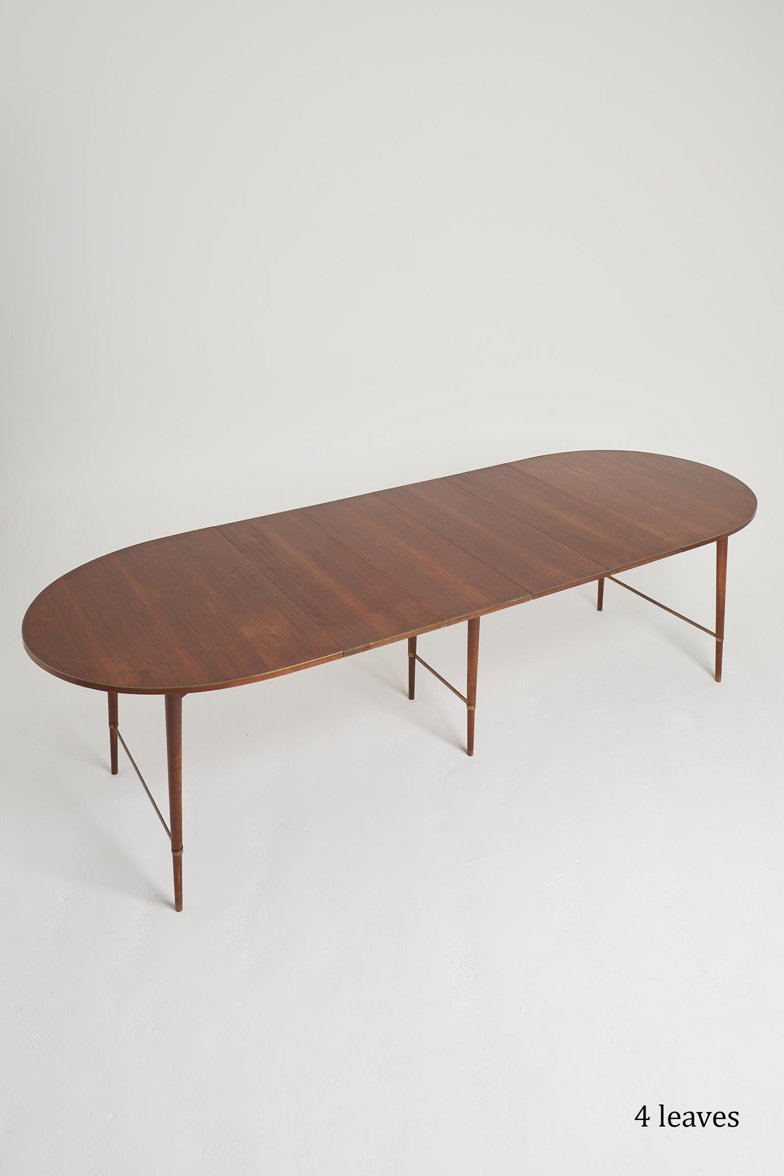 Mid-Century Brass Mounted Mahogany Extending Dining Table by Paul McCobb 5
