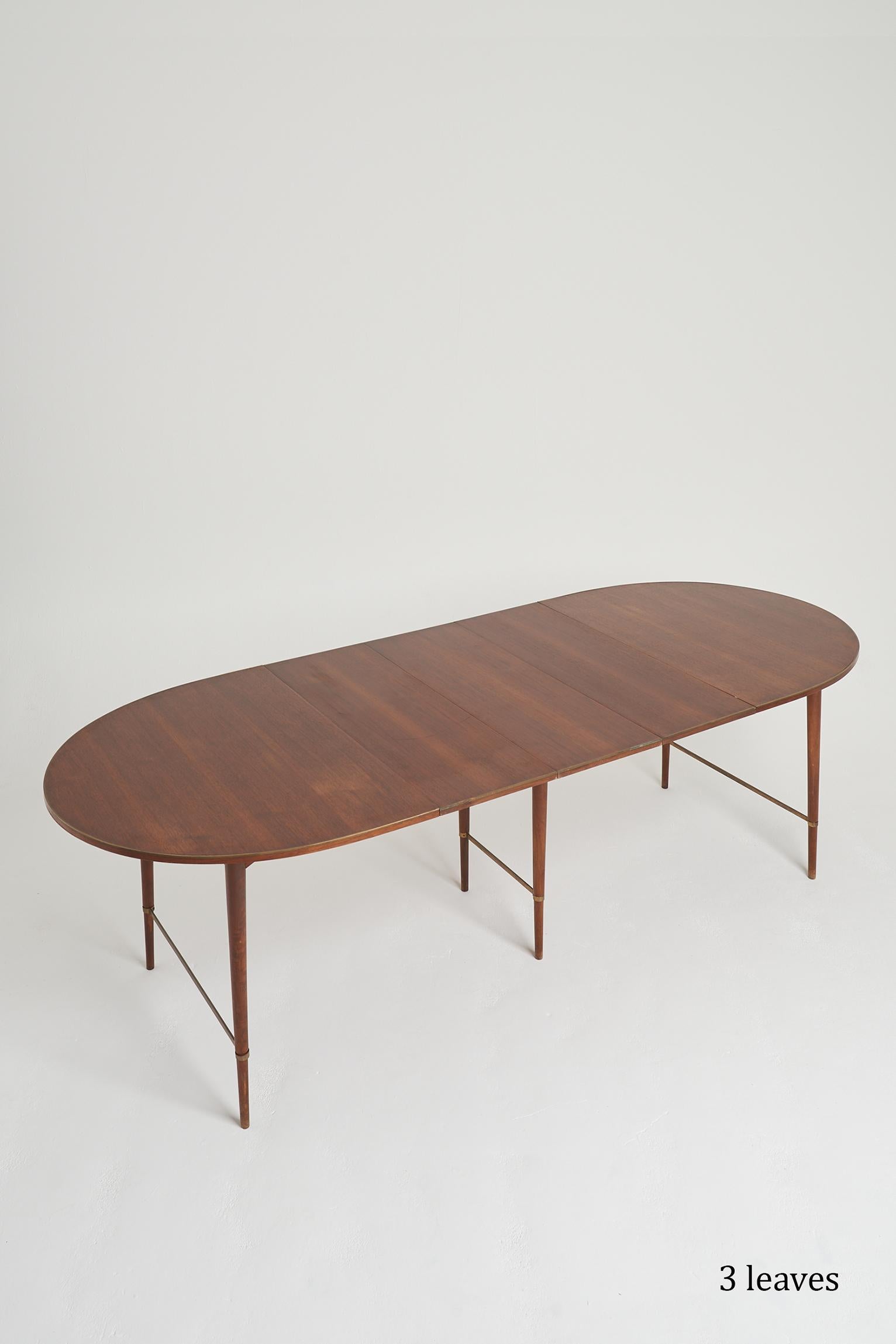 Mid-Century Brass Mounted Mahogany Extending Dining Table by Paul McCobb 6