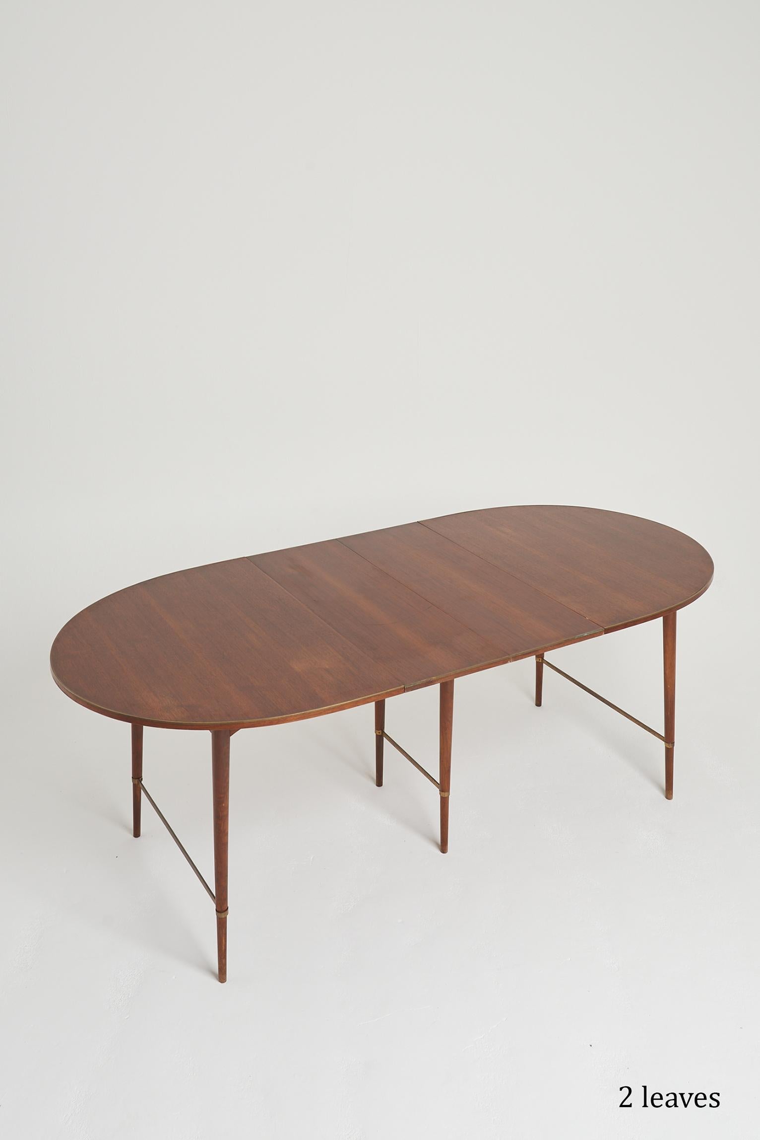 Mid-Century Brass Mounted Mahogany Extending Dining Table by Paul McCobb 7