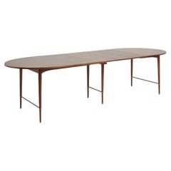 Mid-Century Brass Mounted Mahogany Extending Dining Table by Paul McCobb