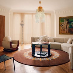 Mid-Century brass-Murano glass chandelier