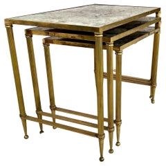 Tavolini in ottone del metà secolo scorso in stile Maison Jansen