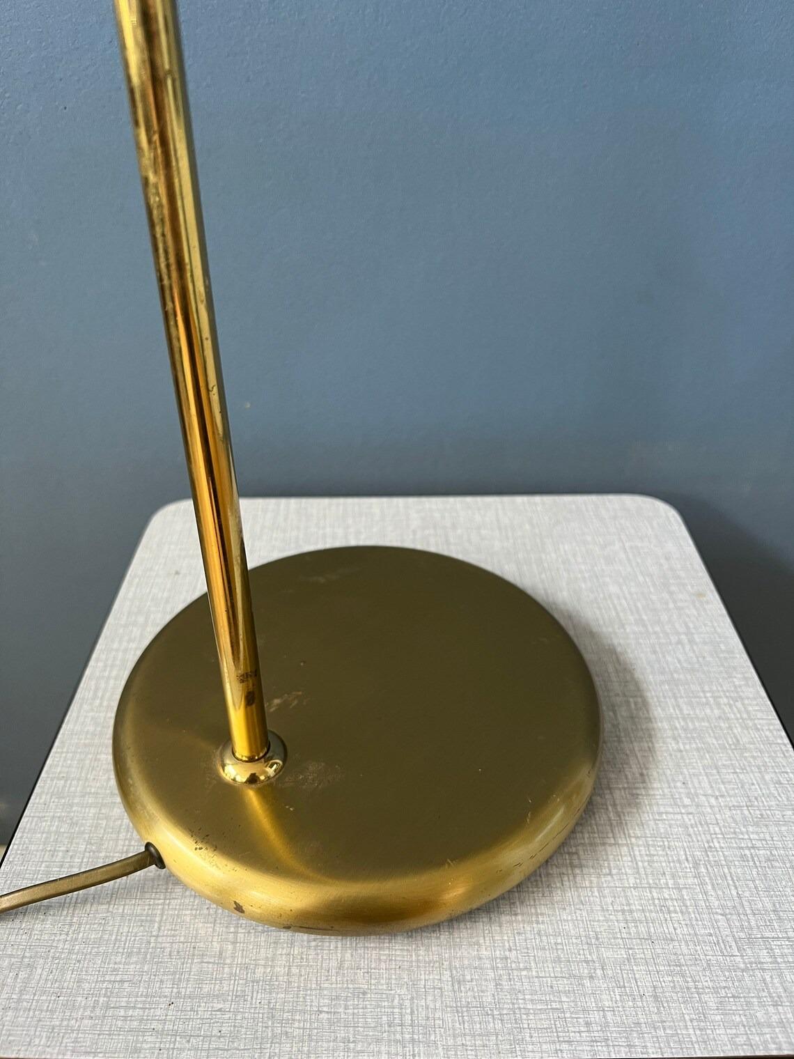 Mid Century Brass Office Desk Lamp - Bauhaus Style Table Lamp - Golden Lamp For Sale 3