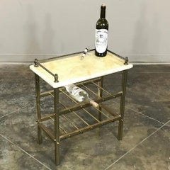 Midcentury Brass and Onyx Wine Serving Table, in the Style of Maison Jansen