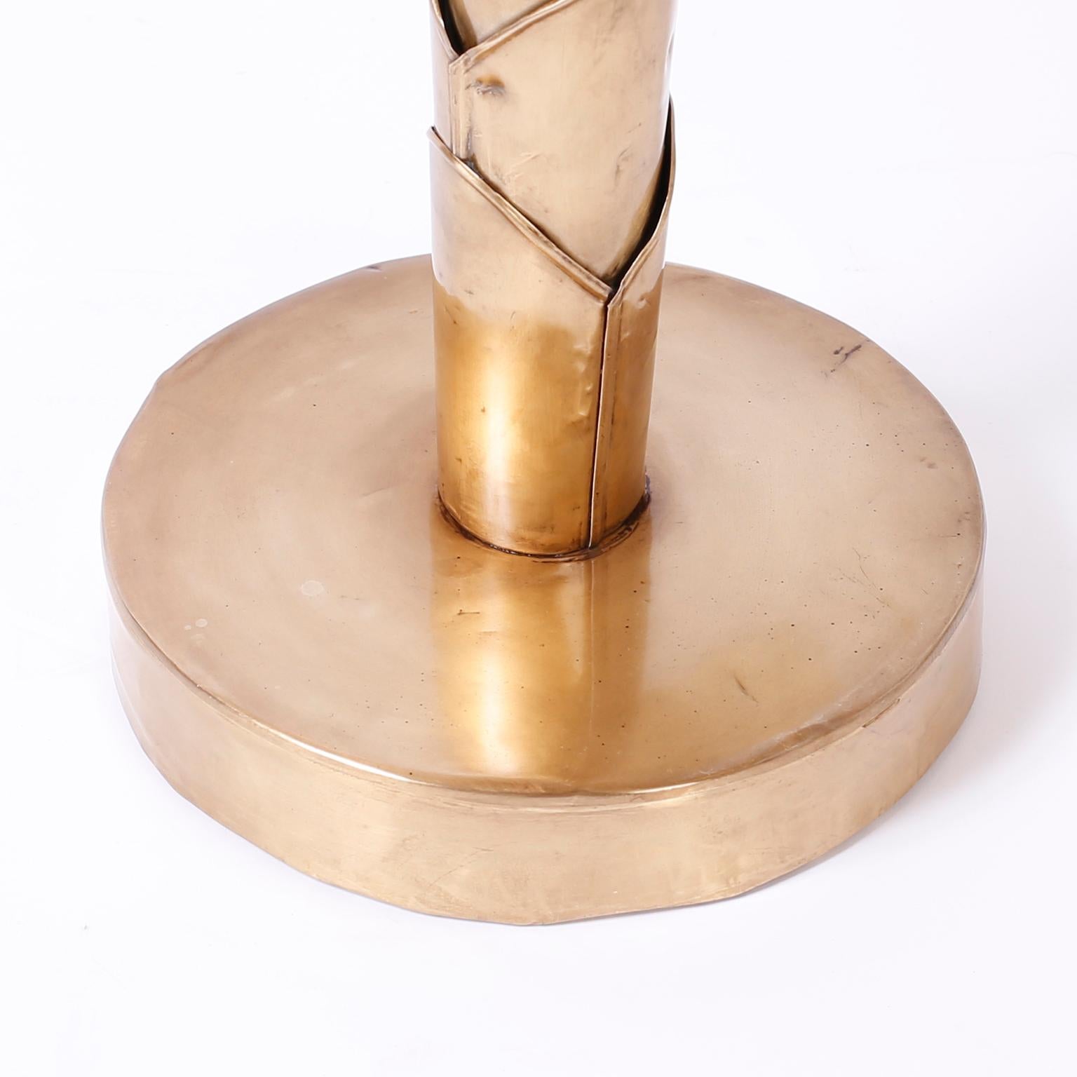 20th Century Midcentury Brass Palm or Banana Tree For Sale