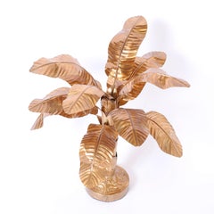 Midcentury Brass Palm Tree Sculpture
