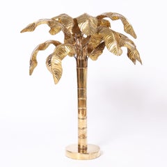 Mid Century Brass Palm Tree Sculpture