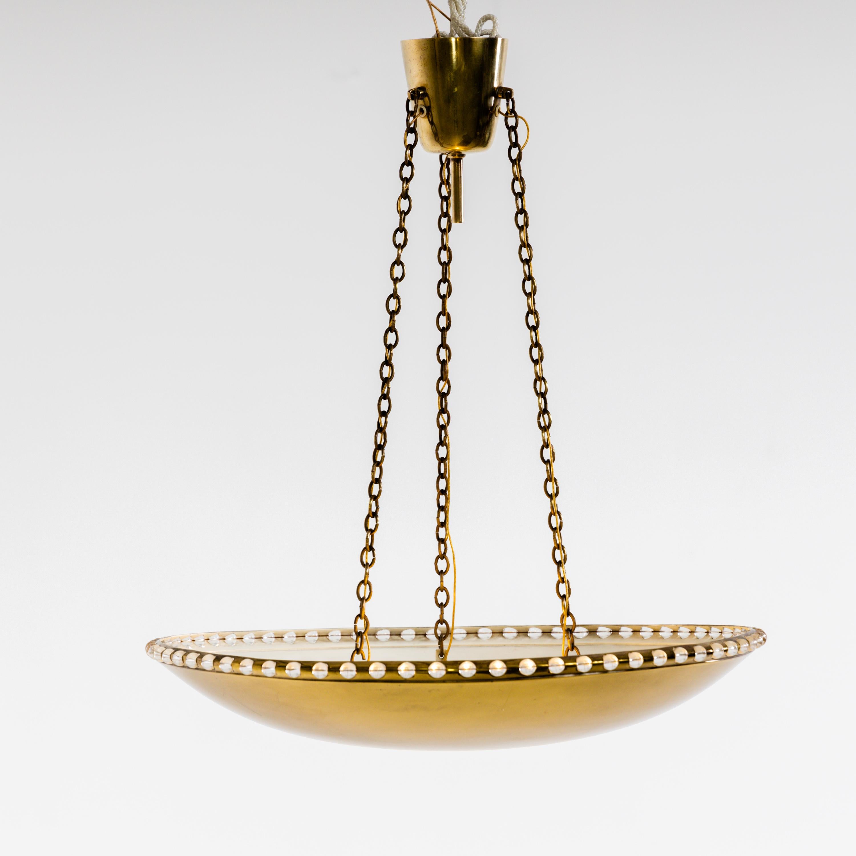 Midcentury Brass Pendant Lamp, 1970s In Good Condition In Greding, DE