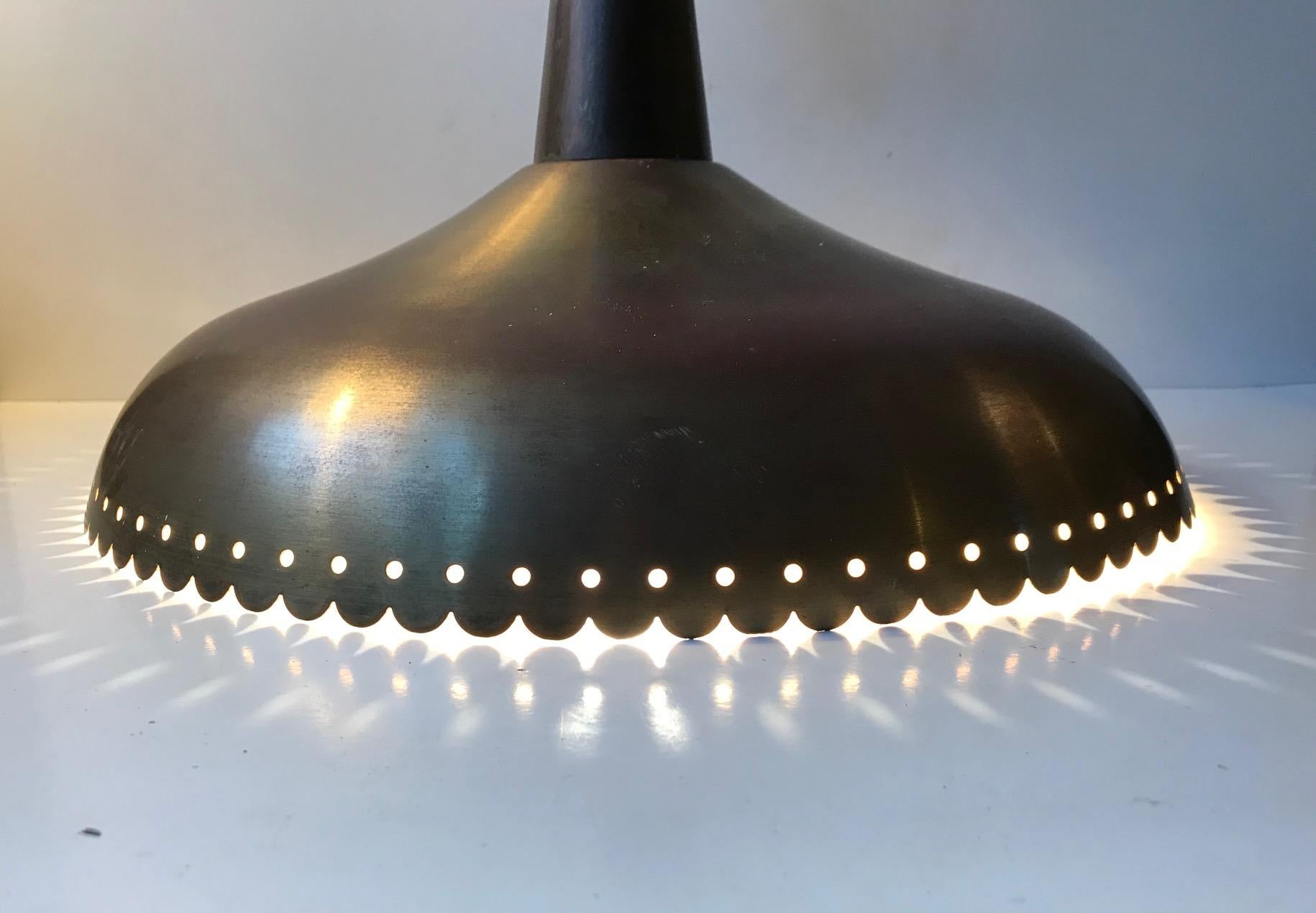Danish Midcentury Brass Pendant Light by Bent Karlby for Lyfa, 1960s