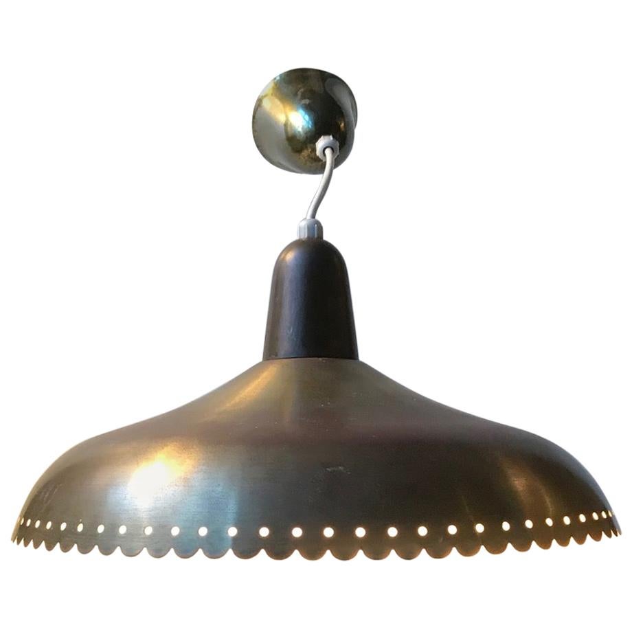 Midcentury Brass Pendant Light by Bent Karlby for Lyfa, 1960s