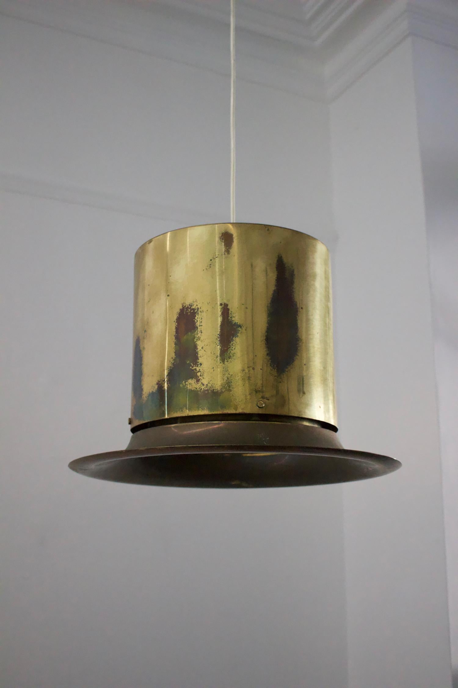 Mid-Century Brass Pendant Light by Hans-Agne Jakobsson, Sweden In Good Condition For Sale In London, GB