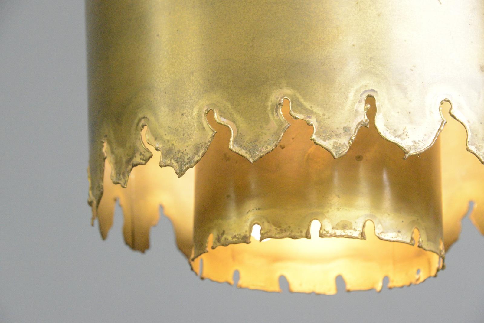 Brutalist Mid Century Brass Pendant Light by Svend Aage Holm Sørensen, Circa 1960s