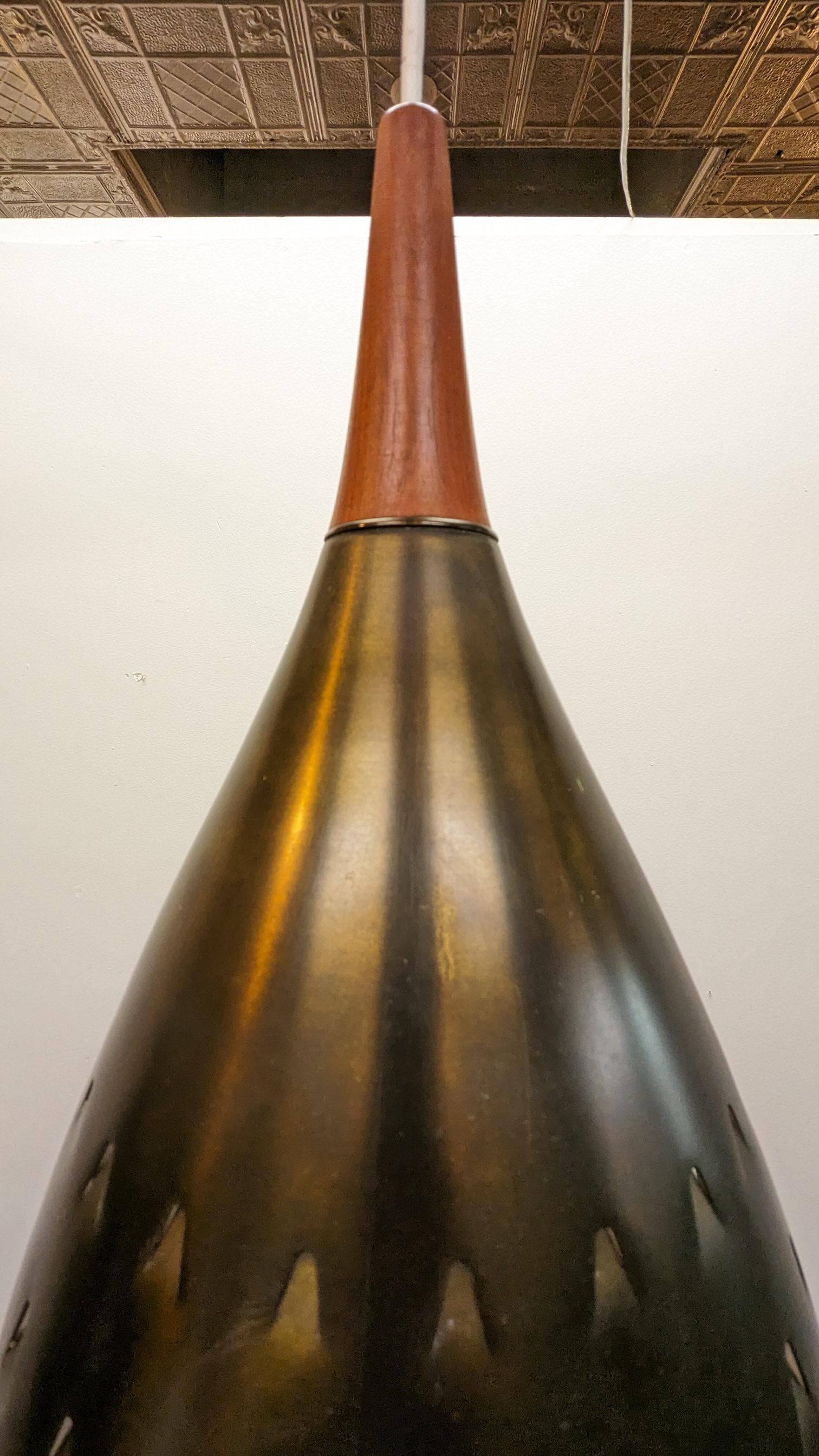 Mid Century Brass Pendant Light For Sale 1