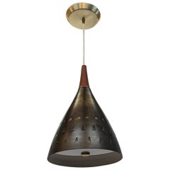 Mid Century Brass Pendant Light