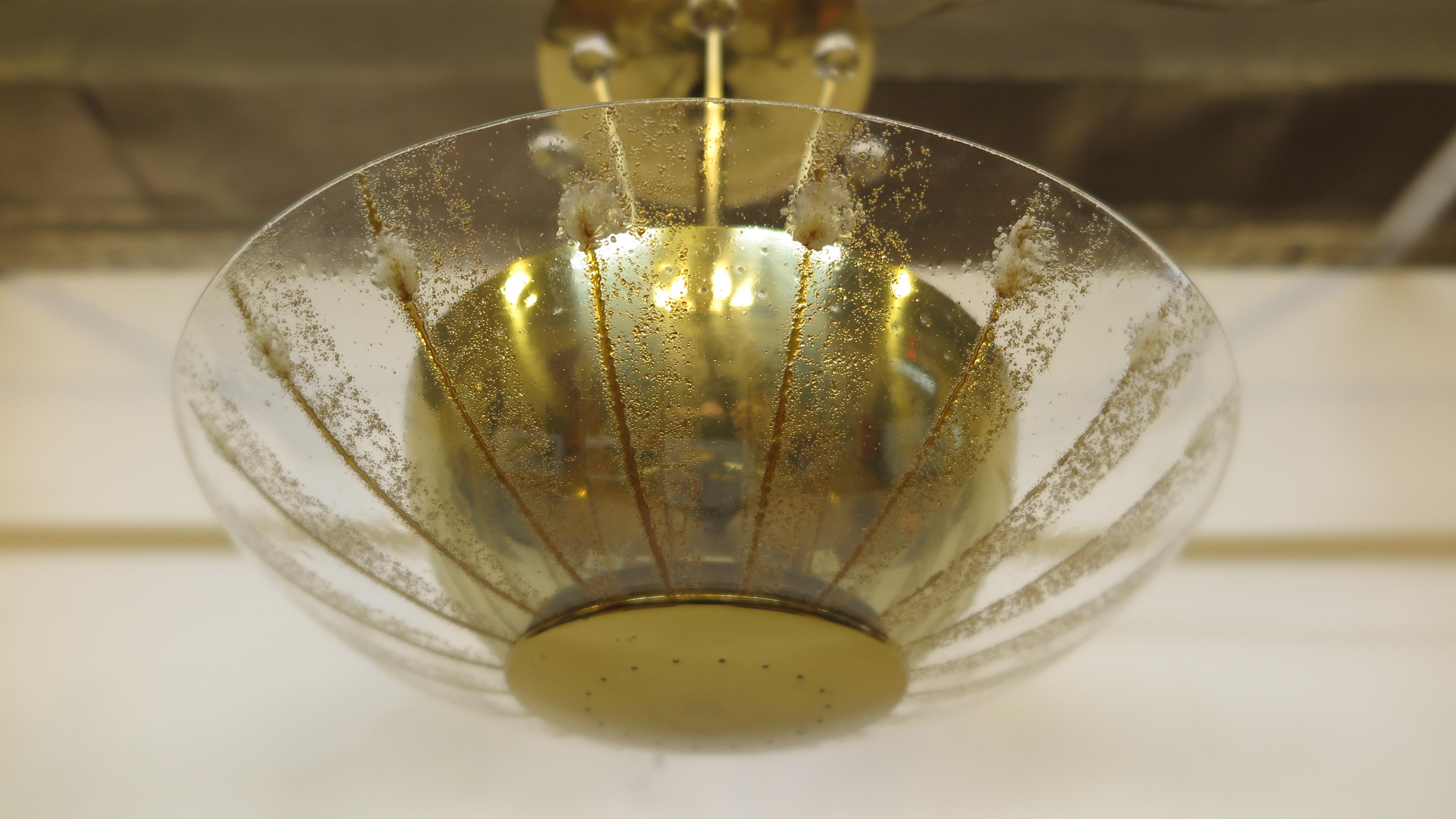 Midcentury Brass Pendant Light Gerald Thurston Lightolier In Good Condition For Sale In New York, NY