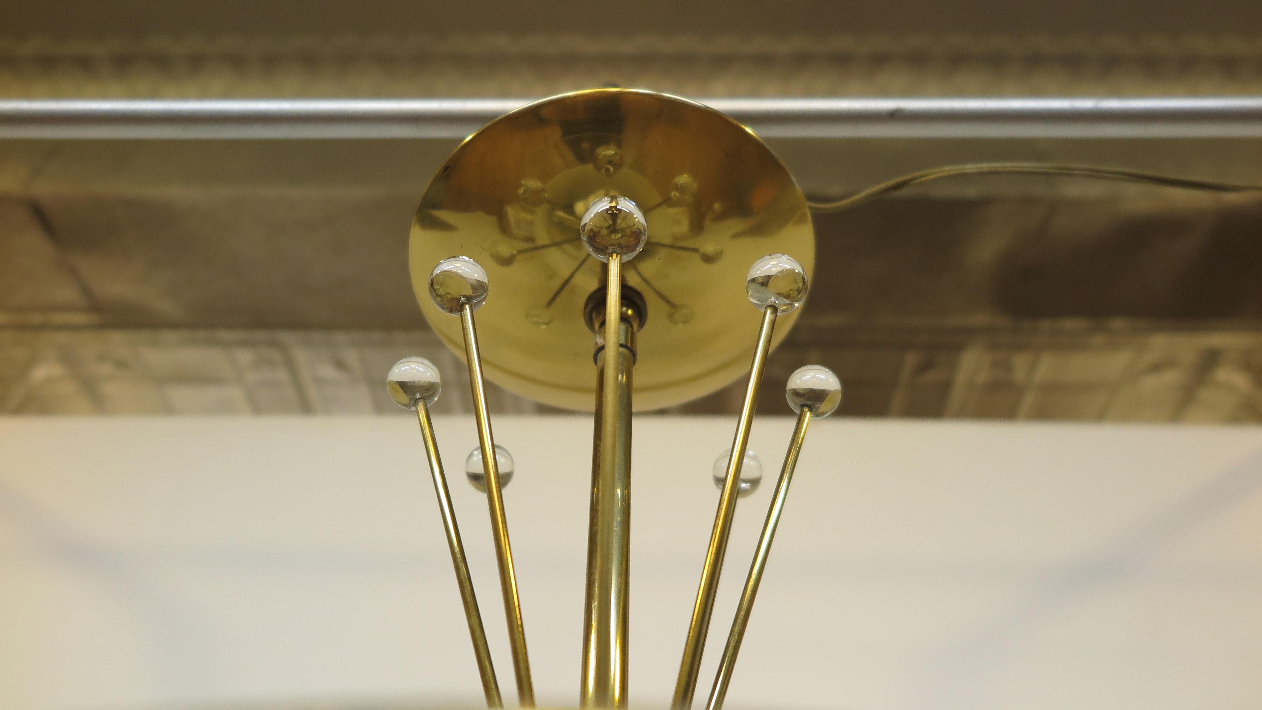 Midcentury Brass Pendant Light Gerald Thurston Lightolier For Sale 3