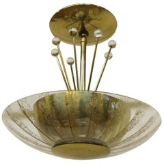 Lampada a sospensione in ottone del Medioevo Gerald Thurston Lightolier