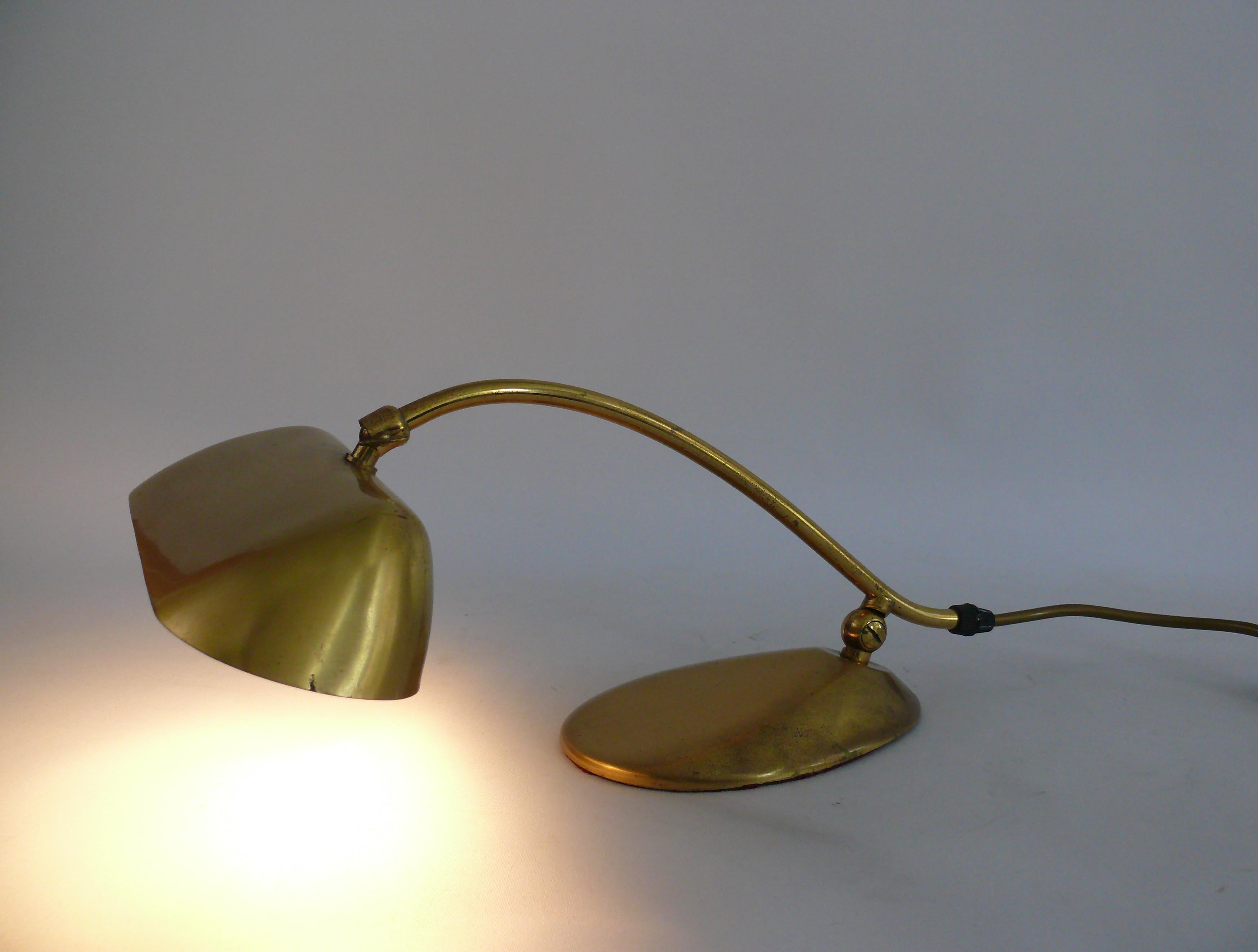 French Midcentury Brass Piano Lamp, 1960s