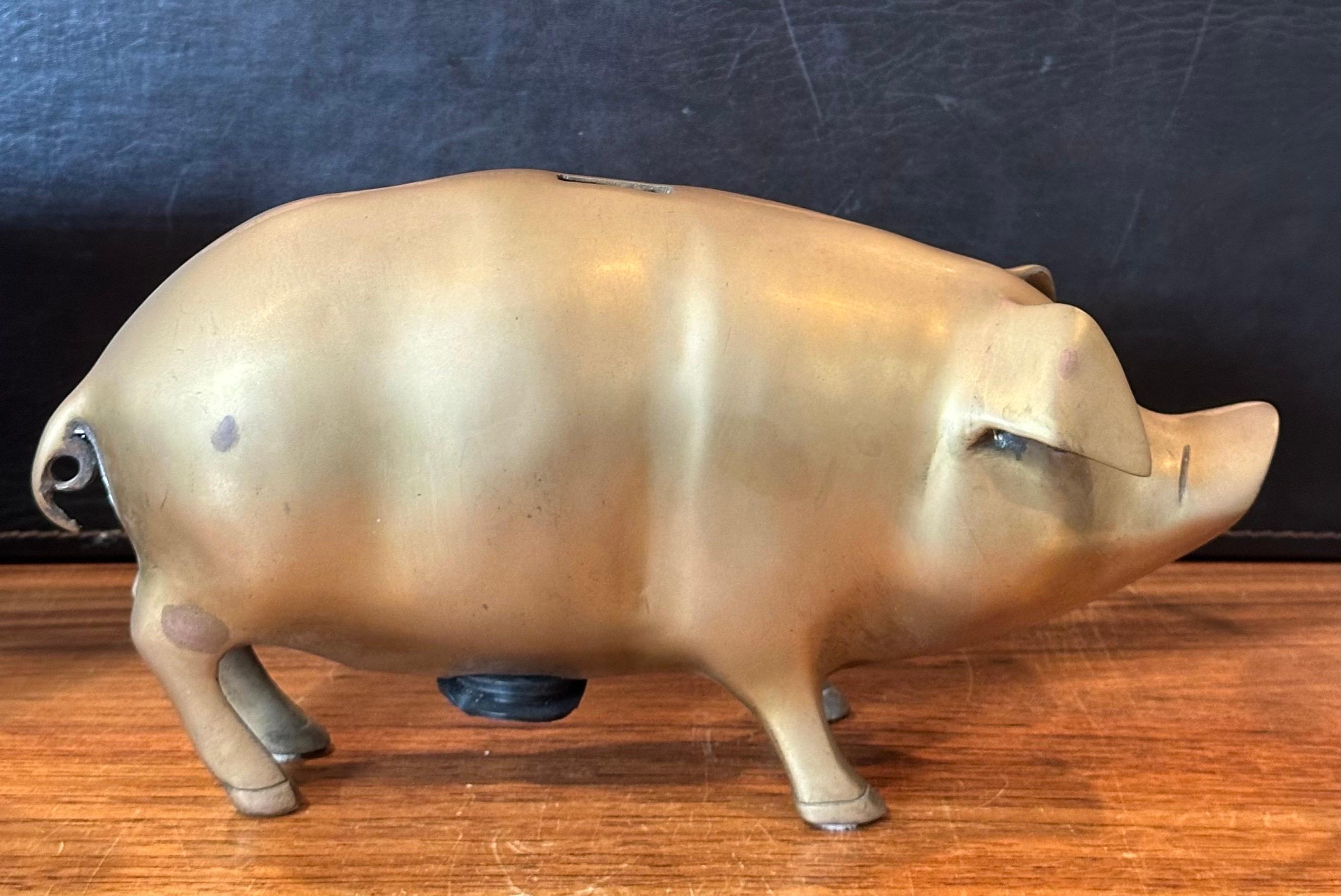 Mid-Century Modern Mid-Century Brass Piggy Bank