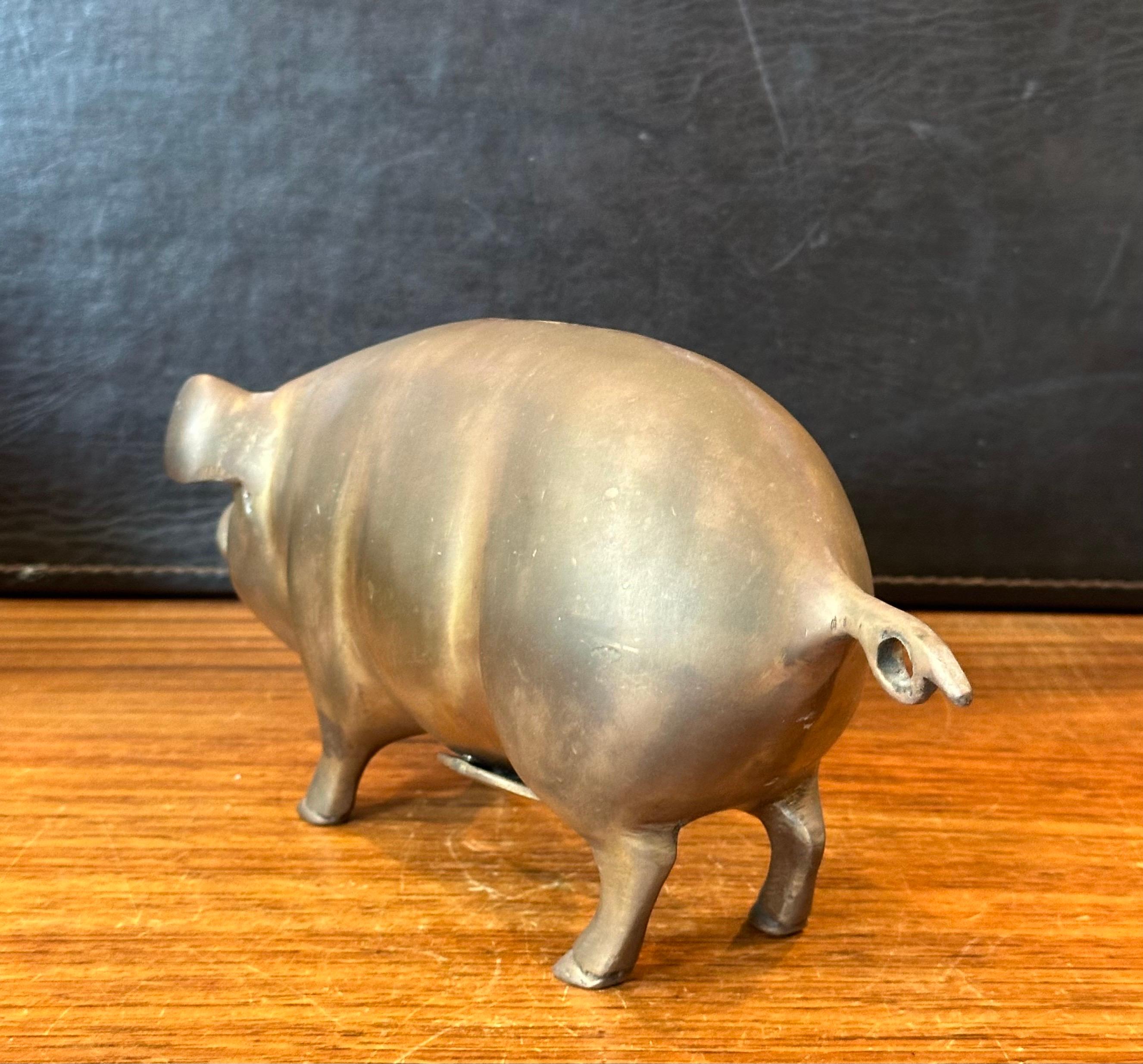20th Century Mid-Century Brass Piggy Bank