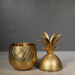 Mid-century Brass Pineapple Lidded Box c.1970