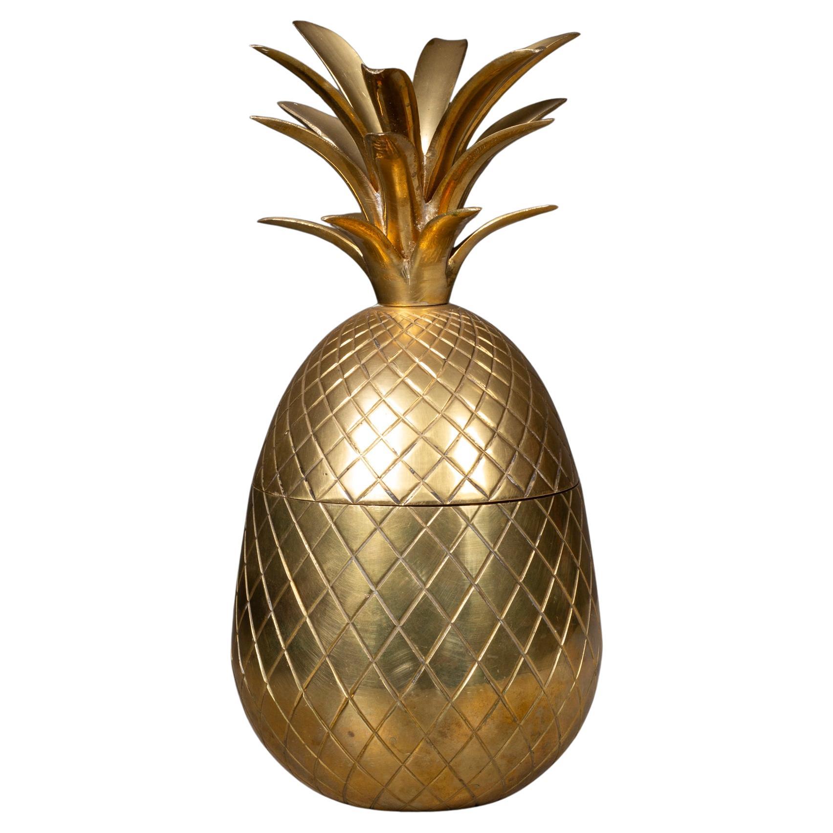 Mid-century Brass Pineapple Lidded Box c.1970