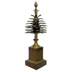 Mid Century Brass Pinecone Sculpture by Mottahedeh Design
