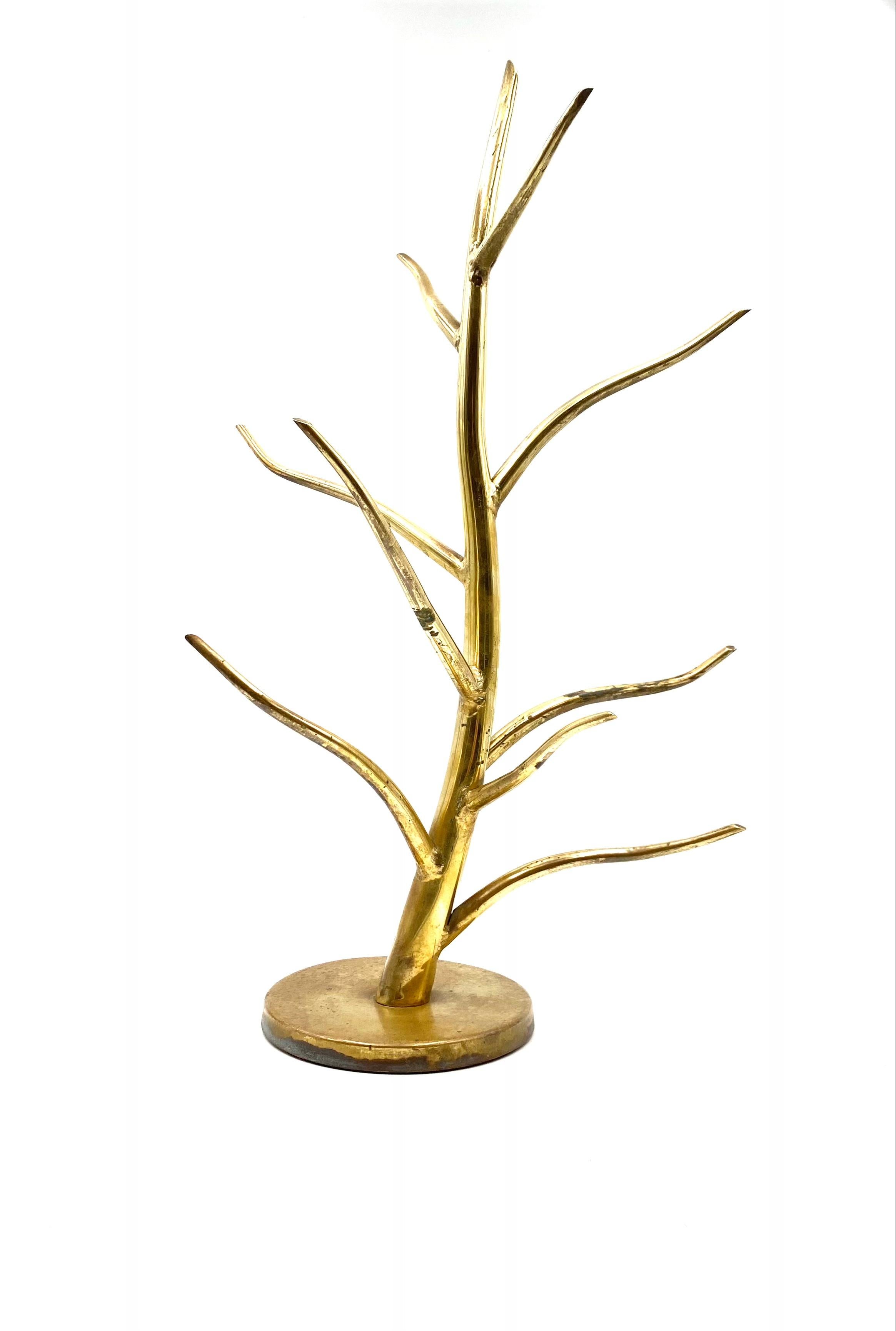 italien Mid-century Brass plant-shaped jewelry stand, Italy 1970s en vente