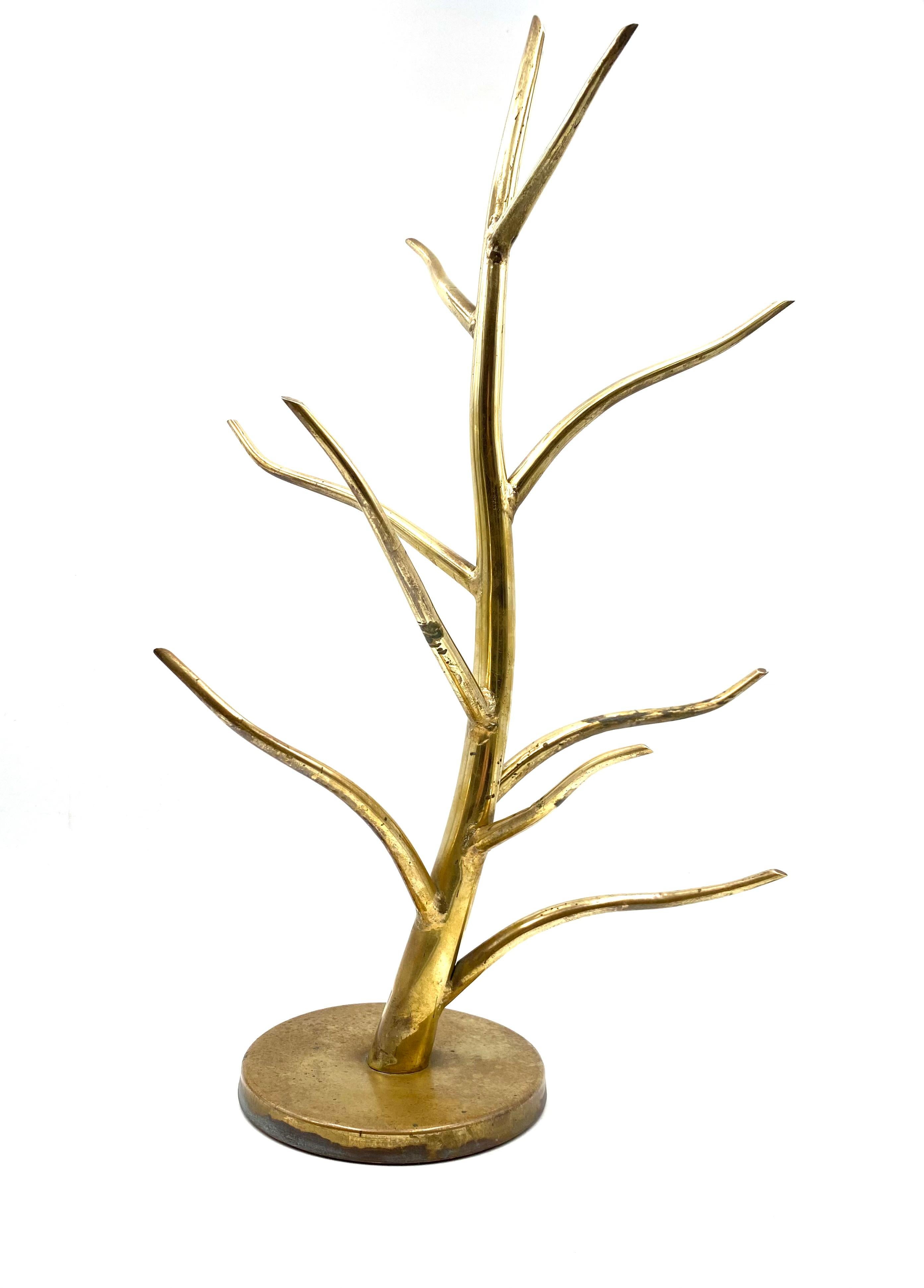 Mid-century Brass plant-shaped jewelry stand, Italy 1970s Bon état - En vente à Firenze, IT