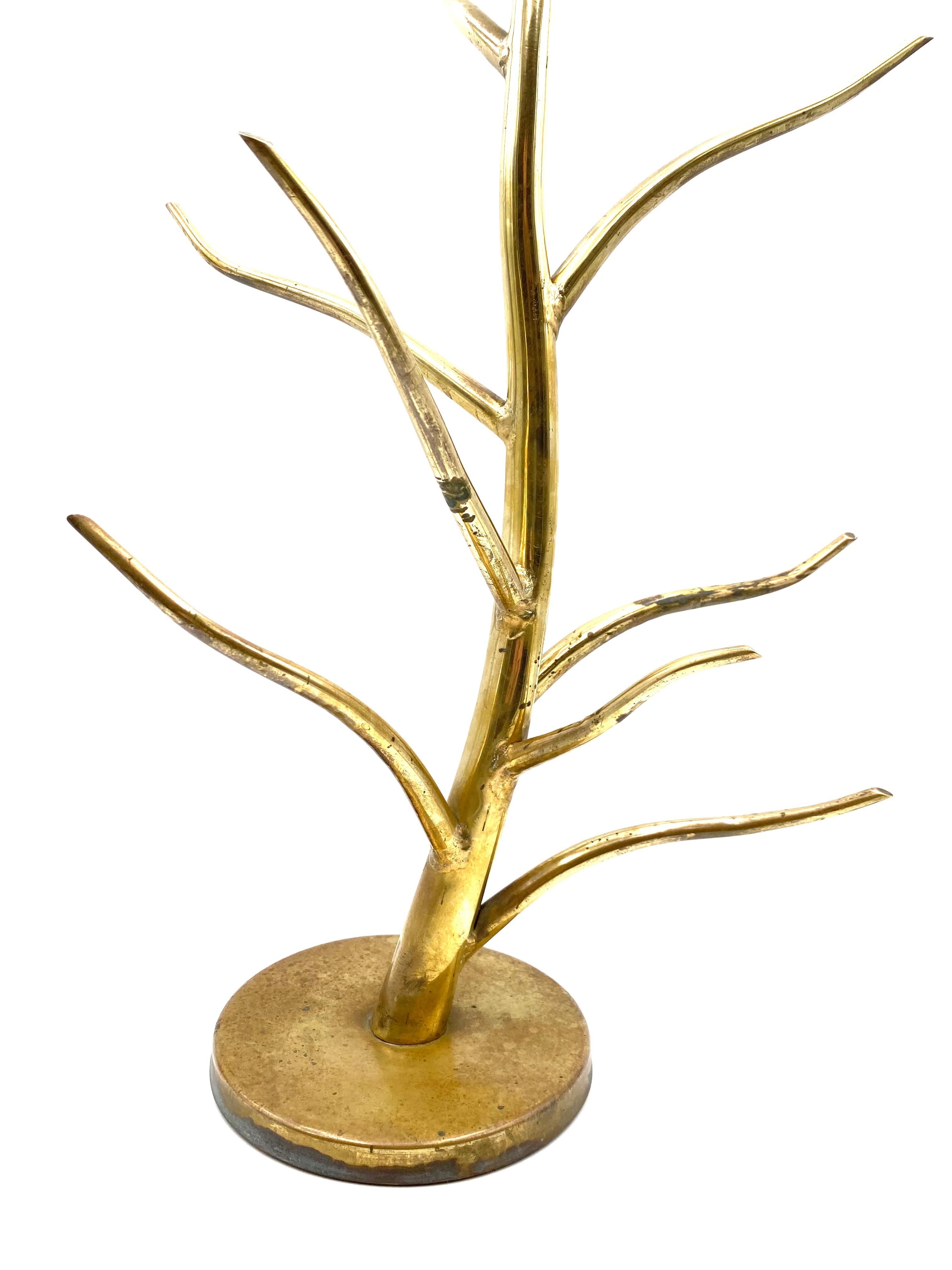 Fin du 20e siècle Mid-century Brass plant-shaped jewelry stand, Italy 1970s en vente