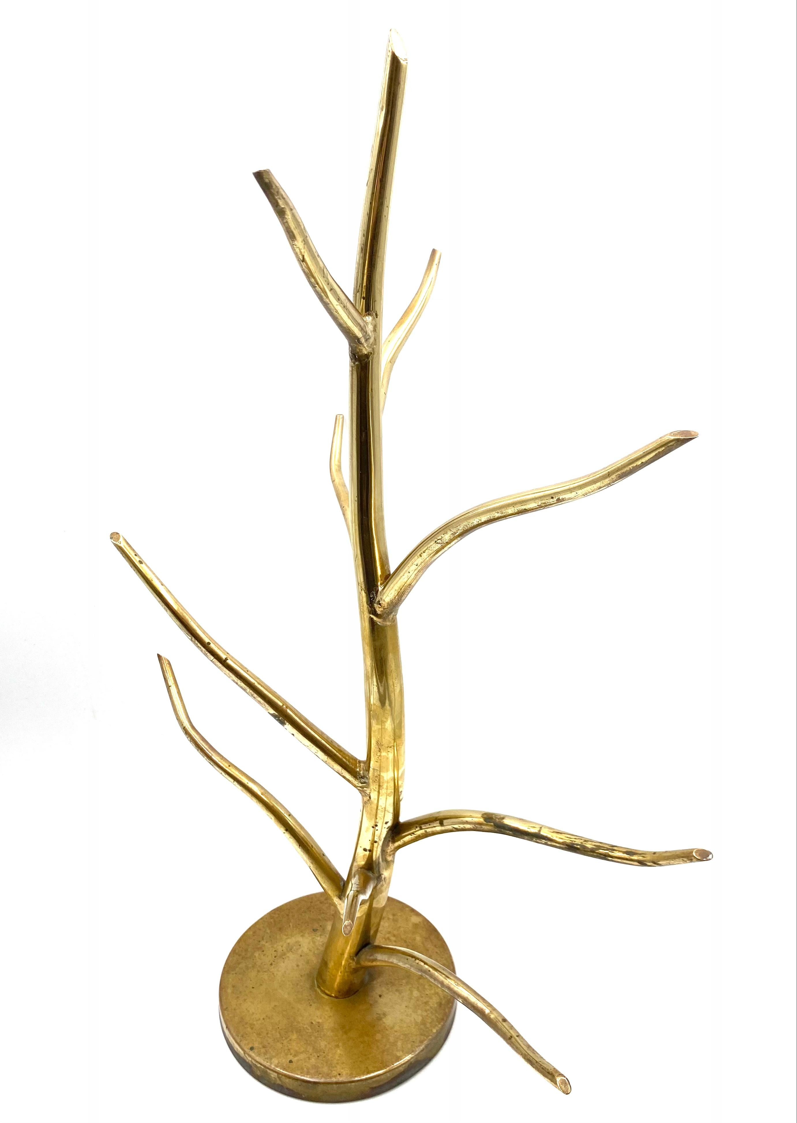 Laiton Mid-century Brass plant-shaped jewelry stand, Italy 1970s en vente