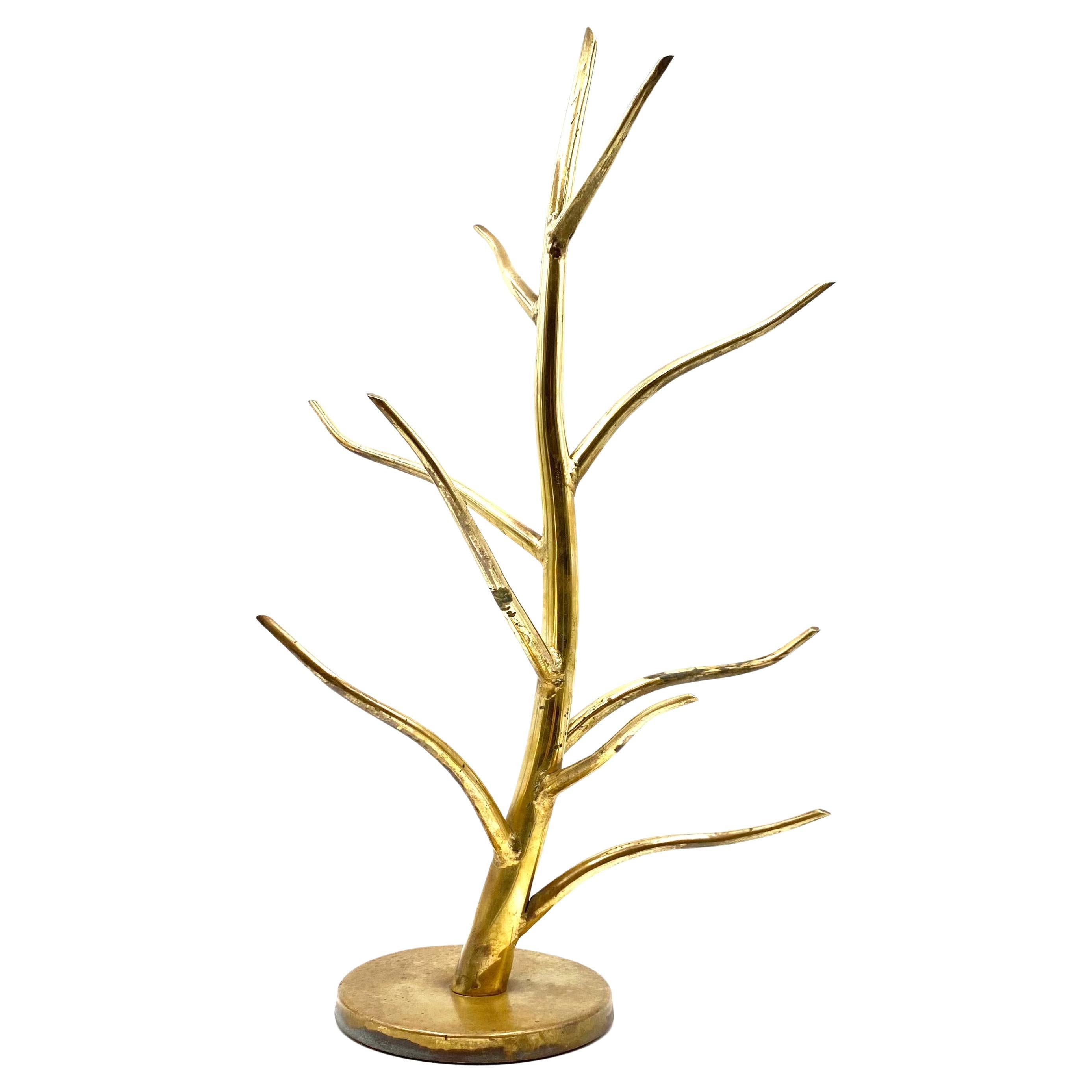 Mid-century Brass plant-shaped jewelry stand, Italy 1970s