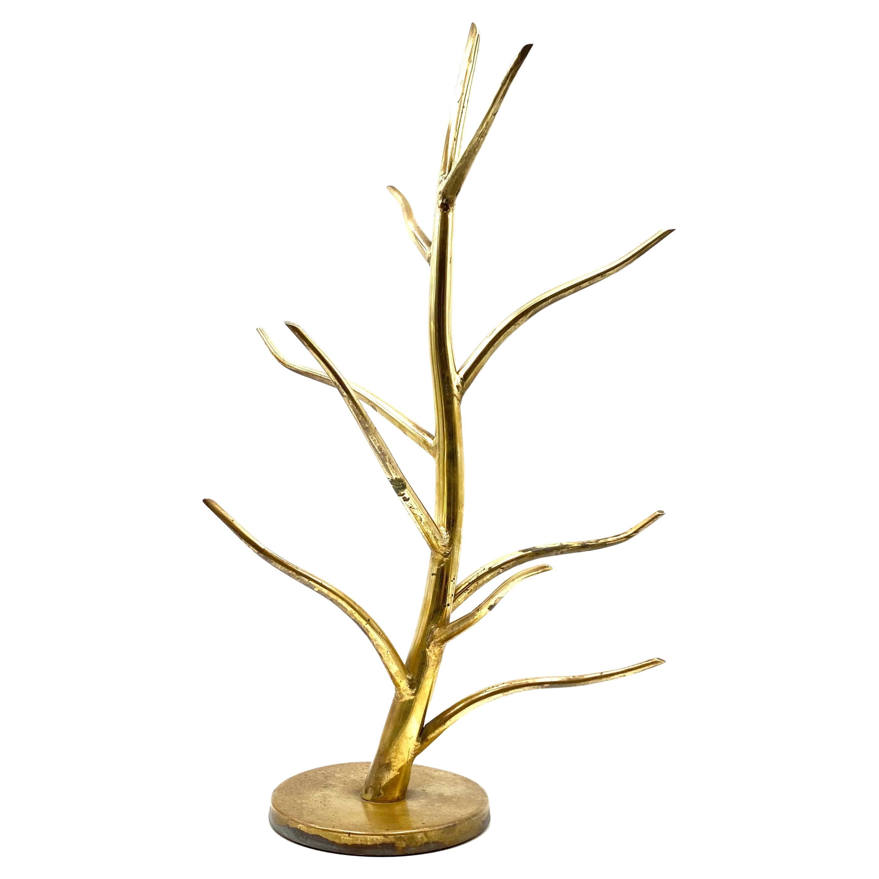 Midcentury Brass Plant-Shaped Stand, Italy, 1970s For Sale