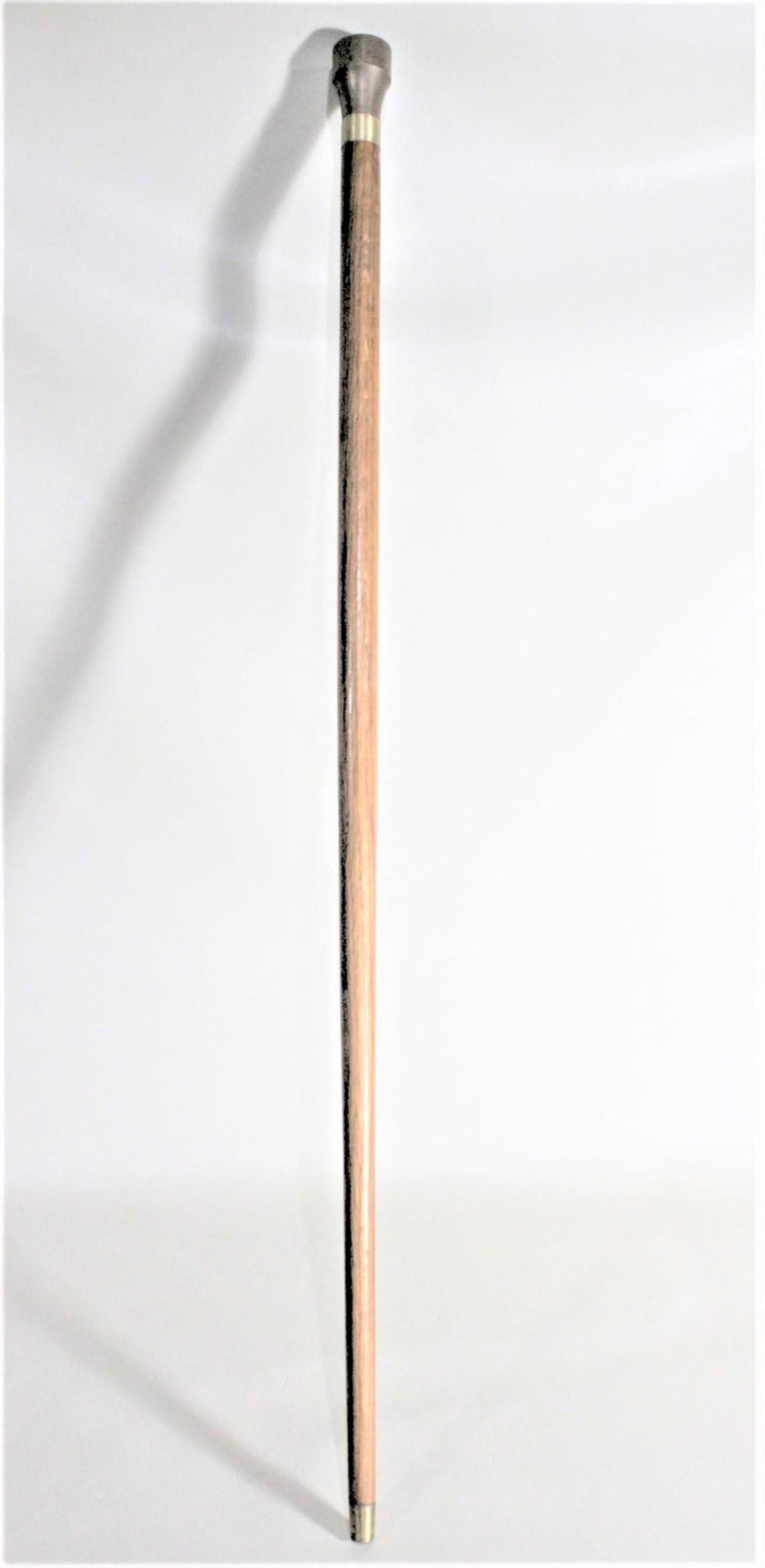 Midcentury Brass Pommel with Inset Compass Gadget Cane or Walking Stick ...