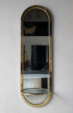 Mid-Century Brass Racetrack Wall Mirror by Pace
