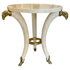 Mid-Century Brass Rams’s Head Round Table