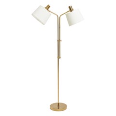 Mid-Century Brass Reading Floor Lamp by Bergboms