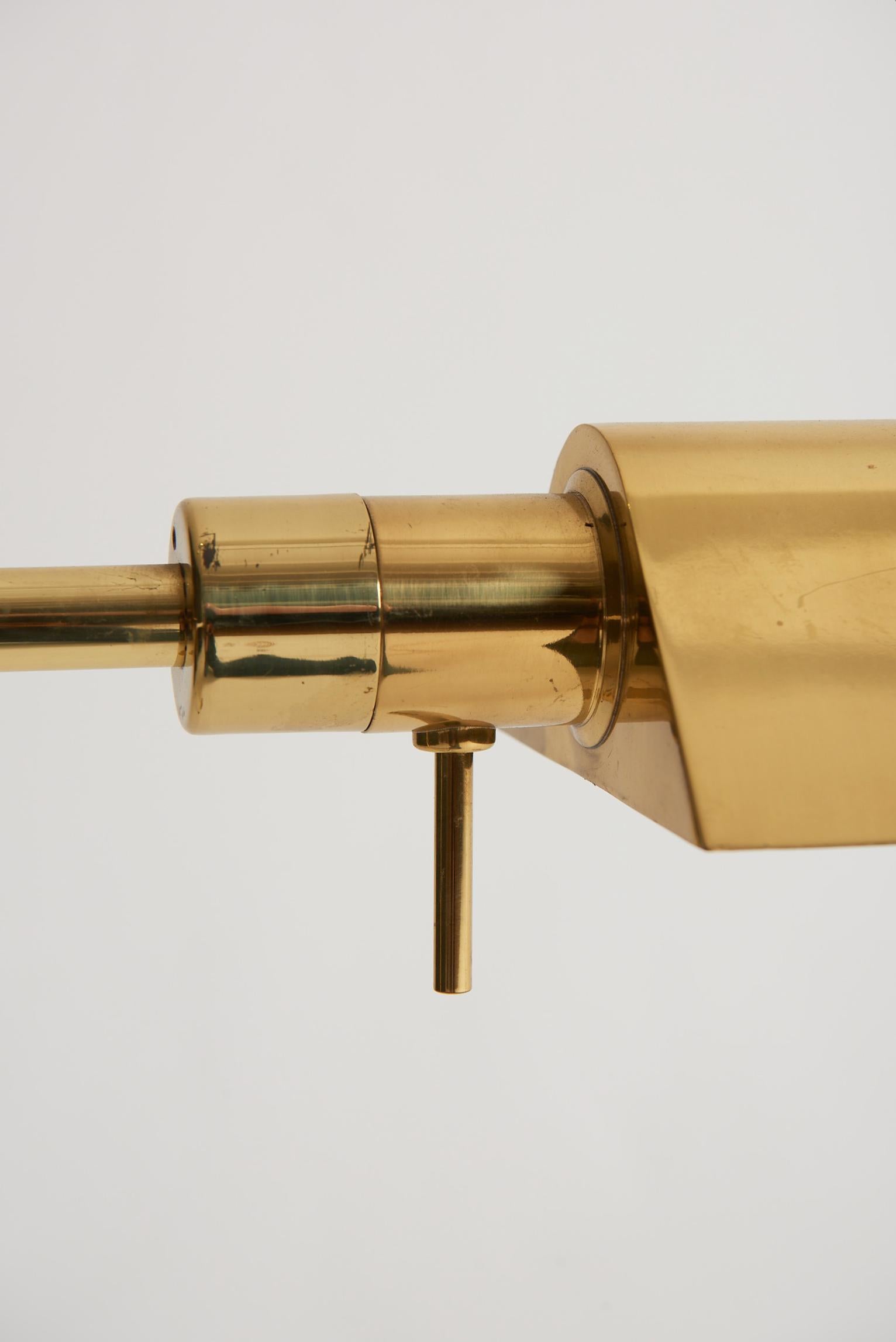 French Mid-Century Brass Reading Floor Lamp