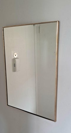 Mid Century Rectangular Brass Mirror