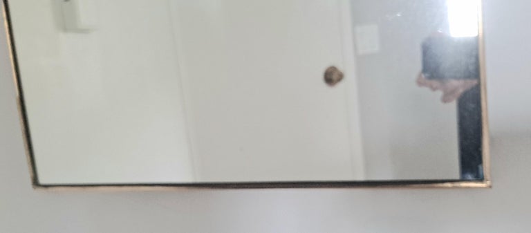 Mid Century Rectangular Brass Mirror For Sale at 1stDibs