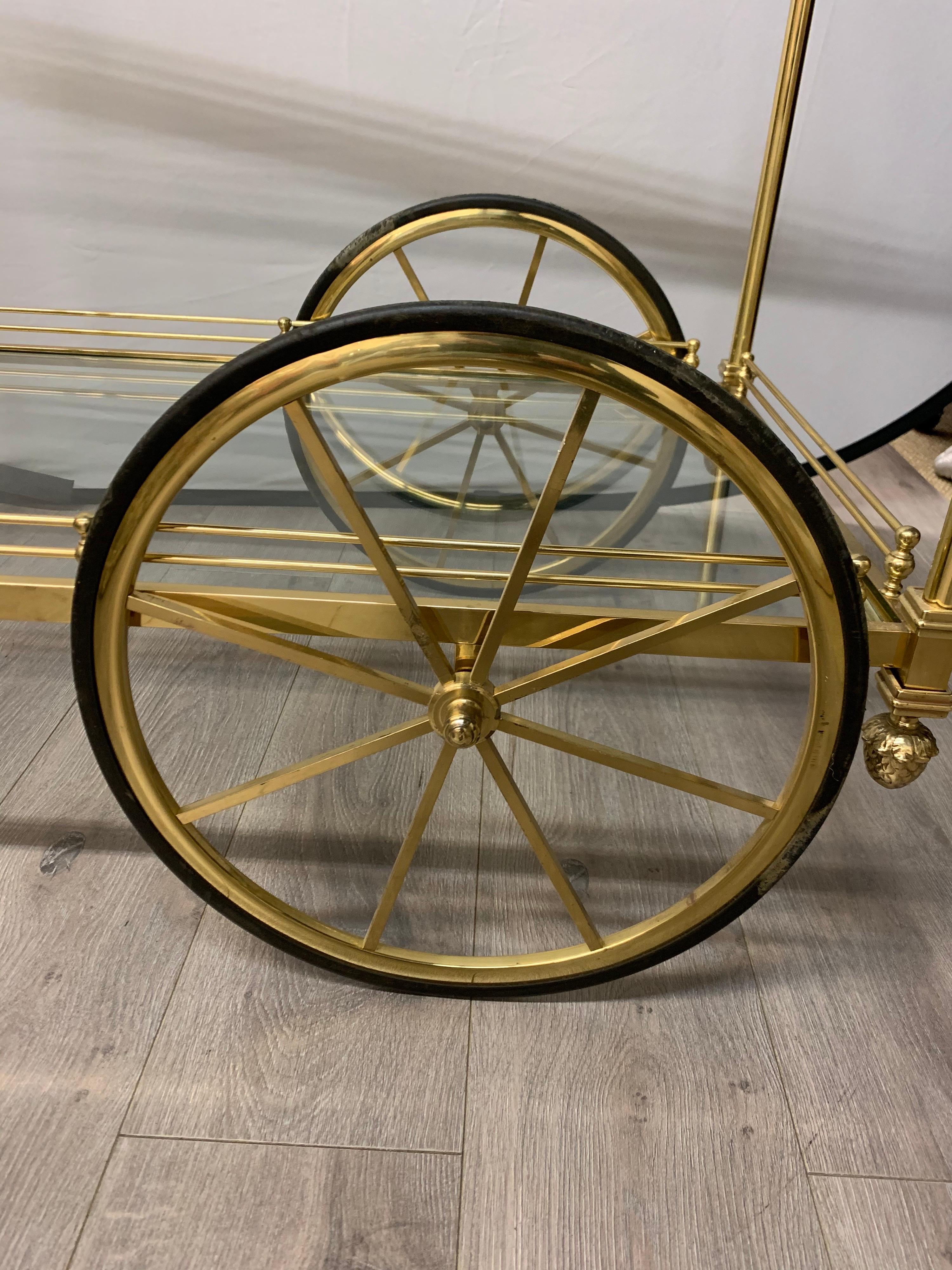 brass rolling cart