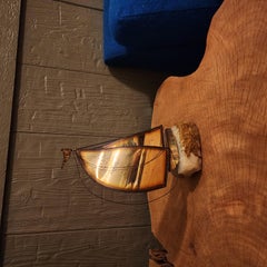 Mid-Century Brass Sailboat Sculpture Art on Onyx by John DeMott