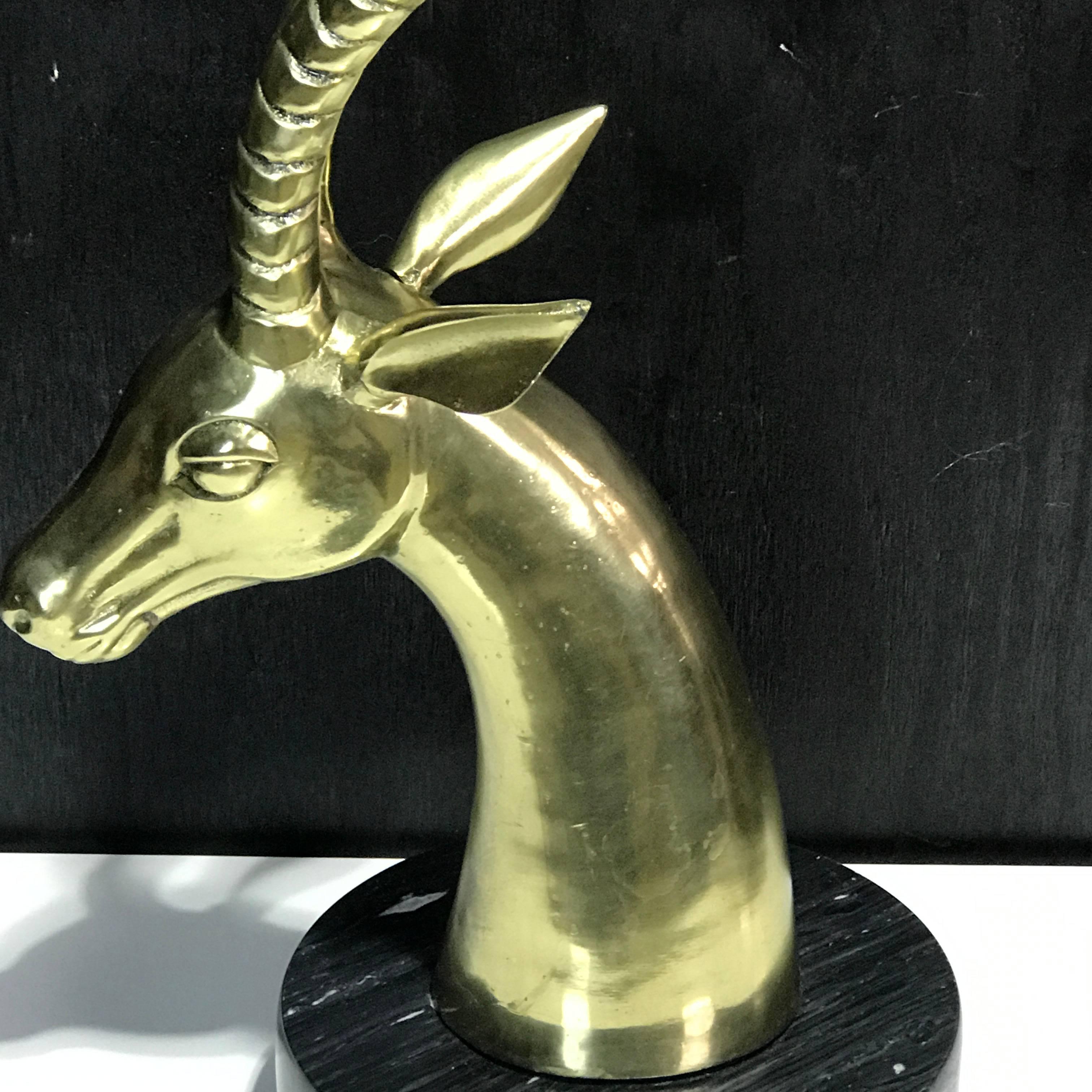 Late 20th Century Midcentury Brass Sculpture of an Ibex