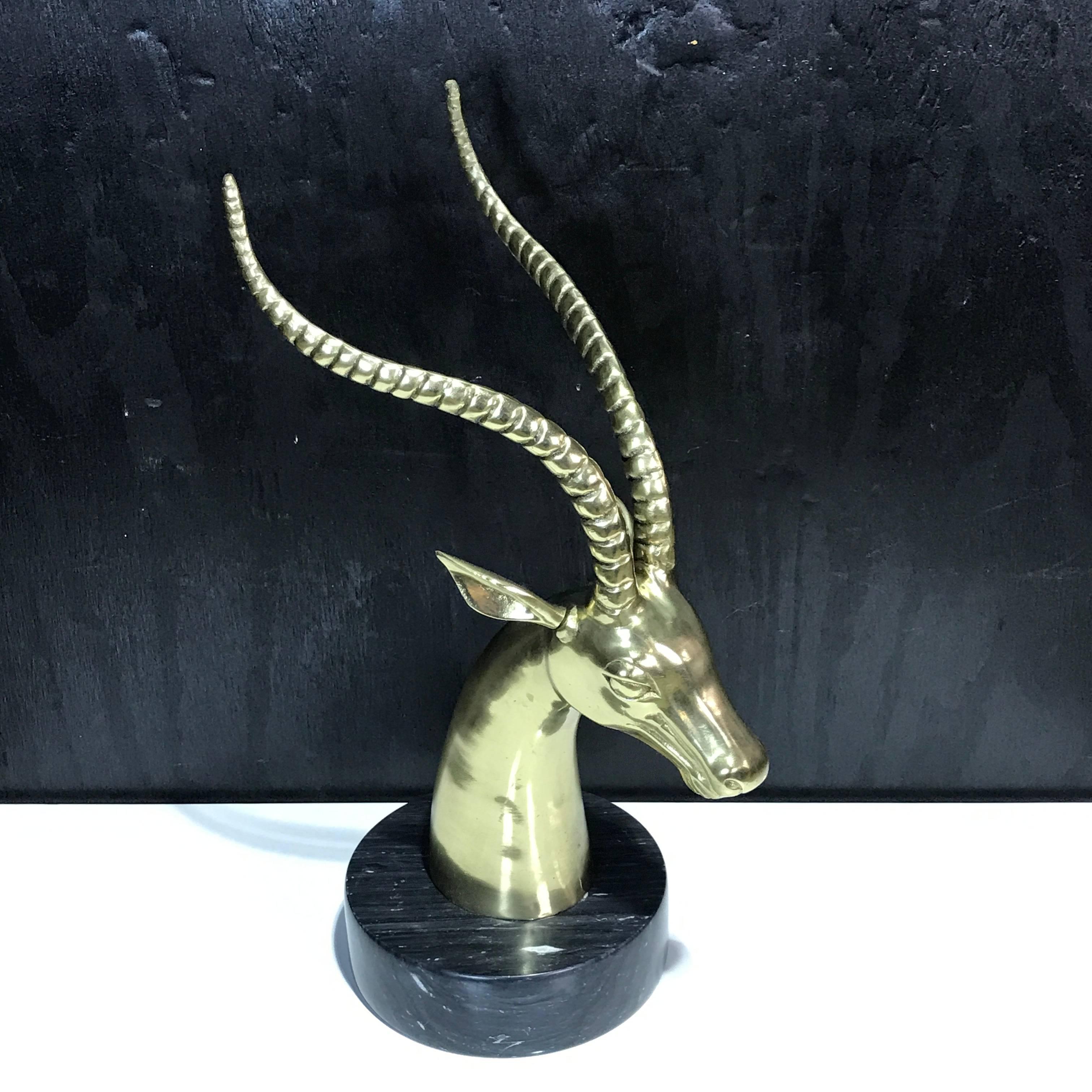 Midcentury Brass Sculpture of an Ibex 1