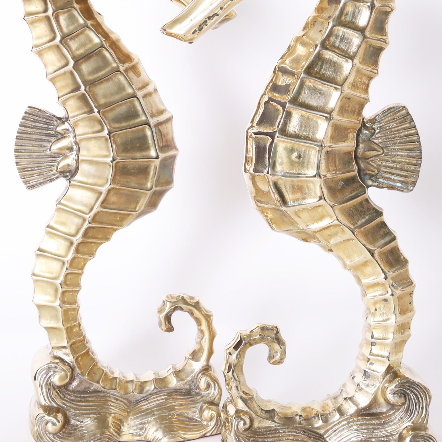 Midcentury Brass Seahorse Sculptures, Priced Individually 1