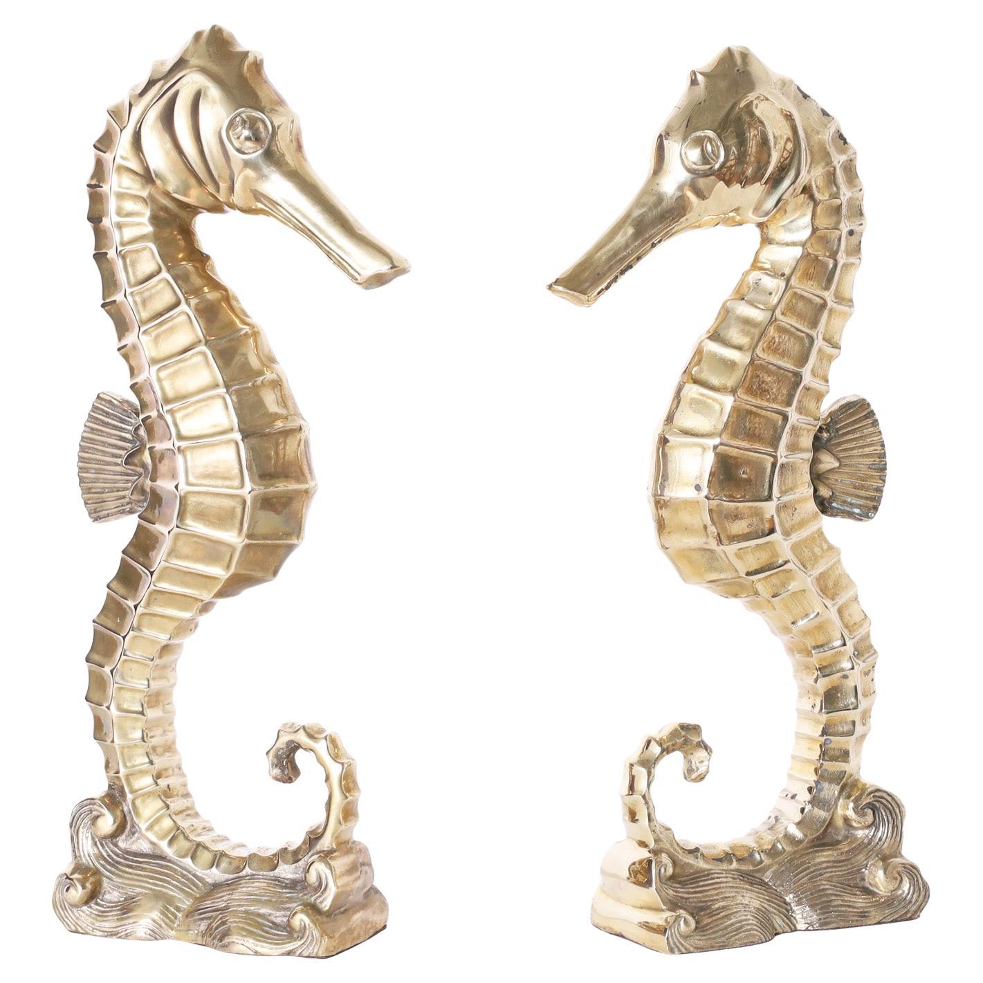 Midcentury Brass Seahorse Sculptures, Priced Individually